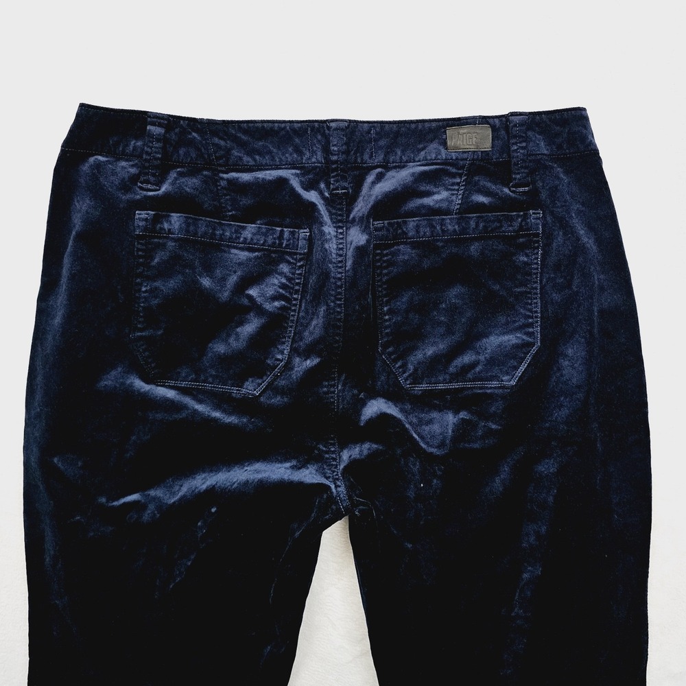 NEW Paige Womens 32 Mayslie Jogger Navy Blue Velvet Ankle Zip Utility Pants - Picture 12 of 14